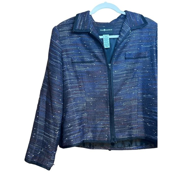 Sag Harbor Ladies Business Career Layering Zip Up Jacket Size 14 Petite - Picture 3 of 5